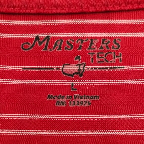 Masters Tech Red Striped Golf Polo Size L - Picture 4 of 7